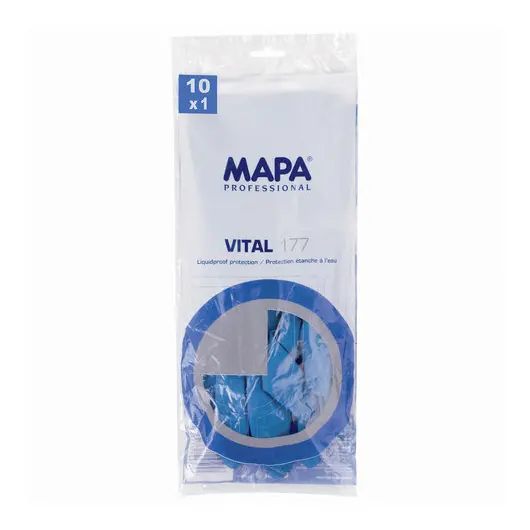 Перчатки латексные MAPA Superfood/Vital 177, внутреннее хлорированное покрытие, размер 10 (XL), синие, фото 4