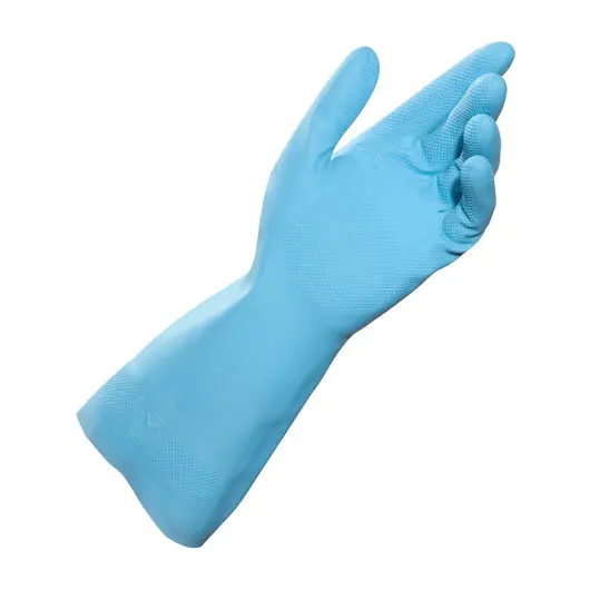 Перчатки латексные MAPA Vital Eco 117, хлопчатобумажное напыление, размер 9 (L), синие, фото 2