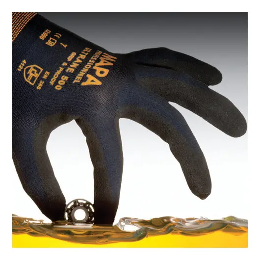 Перчатки текстильные MAPA Ultrane 500, нитриловое покрытие (облив), маслостойкие, размер 9 (L), черные, фото 6