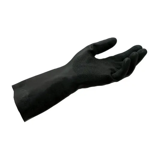 Перчатки латексно-неопреновые MAPA Technic/UltraNeo 401, хлопчатобумажное напыление, размер 7 (S), черные, фото 2