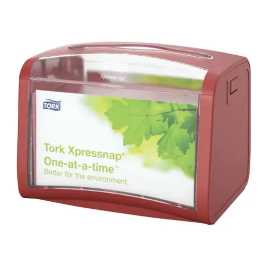 Диспенсер для салфеток настольный TORK (N4) Xpressnap, вмещает 200 шт. салфеток, красный, 272612, фото 1