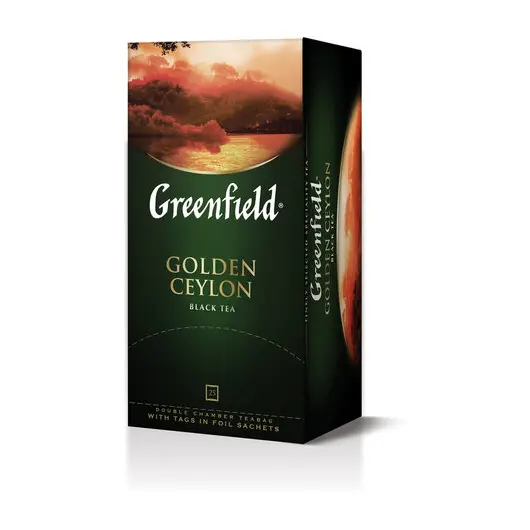 Чай GREENFIELD (Гринфилд) &quot;Golden Ceylon&quot;, черный, 25 пакетиков в конвертах по 2 г, фото 3