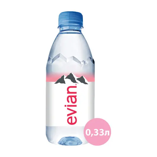 Вода негазированная минеральная EVIAN (Эвиан), 0,33 л, пластиковая бутылка, 13860, фото 2
