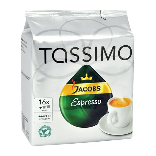 Капсулы для кофемашин TASSIMO JACOBS &quot;Espresso&quot;, натуральный кофе 16 шт. х 8 г, фото 2