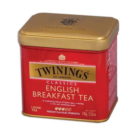 Чай TWININGS (Твайнингс) &quot;English Breakfast&quot;, черный, железная банка, 100 г, F09010, фото 1