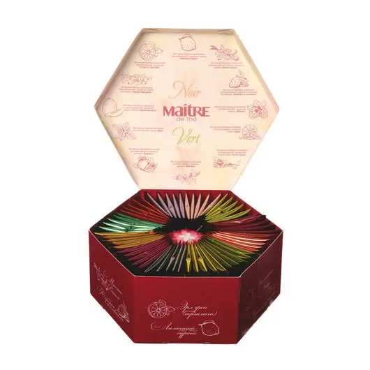 Чай MAITRE de The (Мэтр) &quot;Цветы&quot;, АССОРТИ 12 вкусов, 60 пакетиков в конвертах, 120 г, баж 082, фото 2