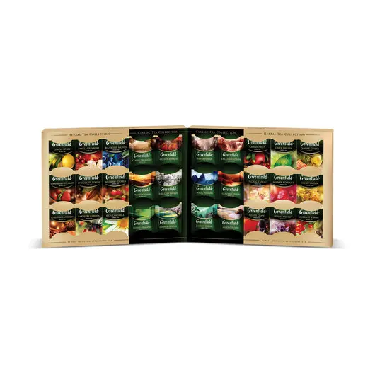 Чай GREENFIELD (Гринфилд), набор 30 видов, 120 пакетиков в конвертах, 231,2 г, 1074-08, фото 1