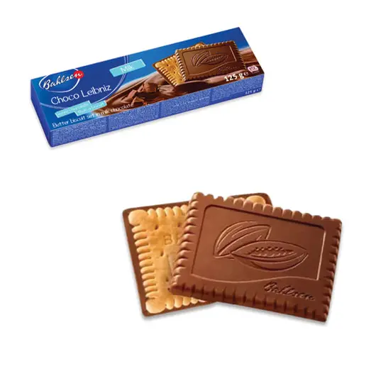 Печенье BAHLSEN (Бальзен) &quot;Choco Leibniz Milk&quot;, сливочное в молочном шоколаде, 125 г, 4386, фото 1