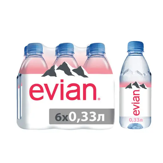 Вода негазированная минеральная EVIAN (Эвиан), 0,33 л, пластиковая бутылка, 13860, фото 5