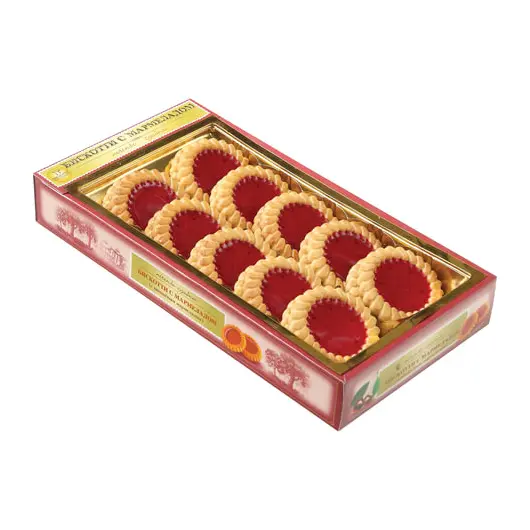 Печенье БИСКОТТИ с вишневым мармеладом, сдобное, 235 г, картонная коробка, фото 2