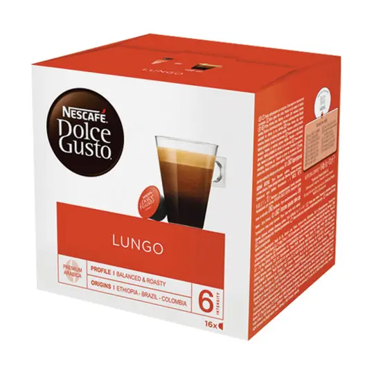 Капсулы для кофемашин NESCAFE Dolce Gusto Lungo, натуральный кофе 16 шт. х 7 г, 5219842, фото 1