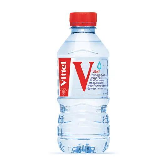 Вода негазированная минеральная VITTEL (Виттель), 0,33 л, пластиковая бутылка, WVTL00-033P24, фото 1