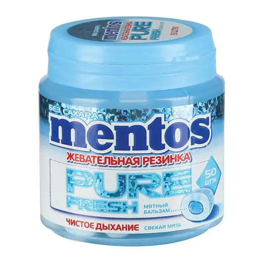 Жевательная резинка MENTOS Pure Fresh (Ментос) &quot;Свежая мята&quot;, 100 г, банка, 20798, фото 1