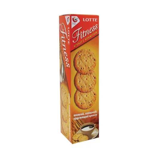 Печенье-крекер LOTTE &quot;Fitness&quot;, сладкие, с кунжутом, в картонной упаковке, 88 г (2 х 44 г), фото 3