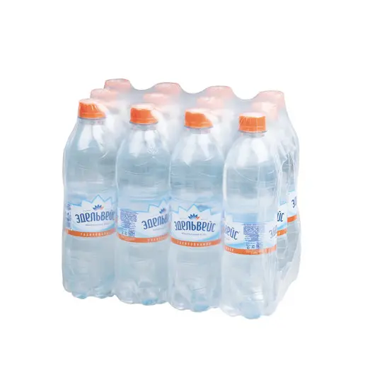 Вода ГАЗИРОВАННАЯ минеральная ЭДЕЛЬВЕЙС, 0,5 л, пластиковая бутылка, фото 2