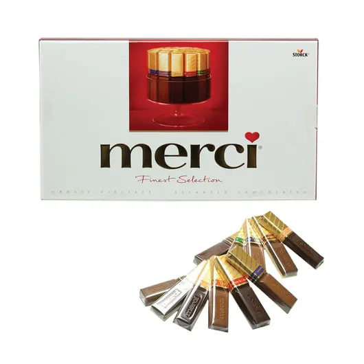 Конфеты шоколадные MERCI (Мерси), ассорти, 400 г, картонная коробка, 014419-95/61, фото 1