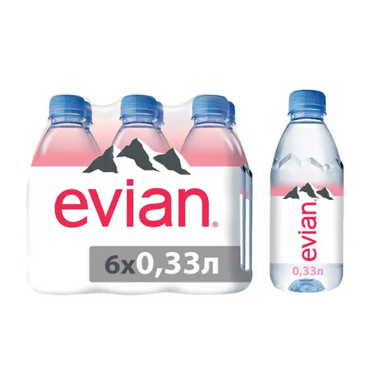 Вода негазированная минеральная EVIAN (Эвиан), 0,33 л, пластиковая бутылка, 13860, фото 3