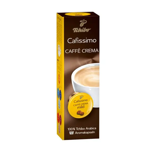 Капсулы для кофемашин TCHIBO Cafissimo Caffe Crema Mild, натуральный кофе, 10 шт. х 7 г, EPCFTCCM0007K, фото 1