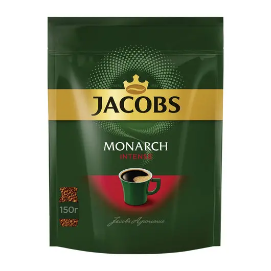 Кофе растворимый JACOBS MONARCH &quot;Intense&quot;, сублимированный, 150 г, мягкая упаковка, 37804, фото 1