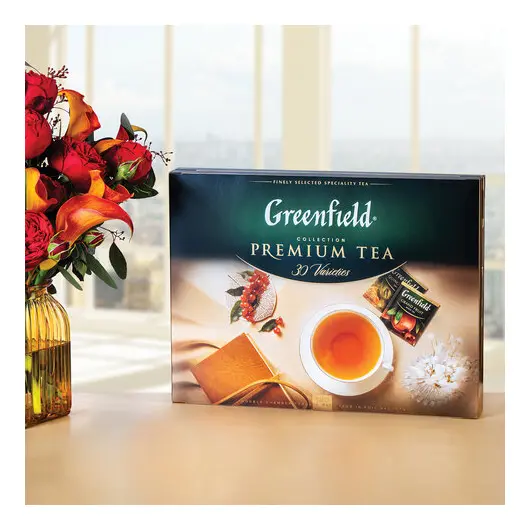 Чай GREENFIELD (Гринфилд), набор 30 видов, 120 пакетиков в конвертах, 231,2 г, 1074-08, фото 4