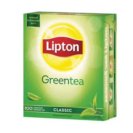 Чай LIPTON (Липтон) &quot;Clear Green&quot;, зеленый, 100 пакетиков с ярлычками по 1,3 г, 65415224, фото 1