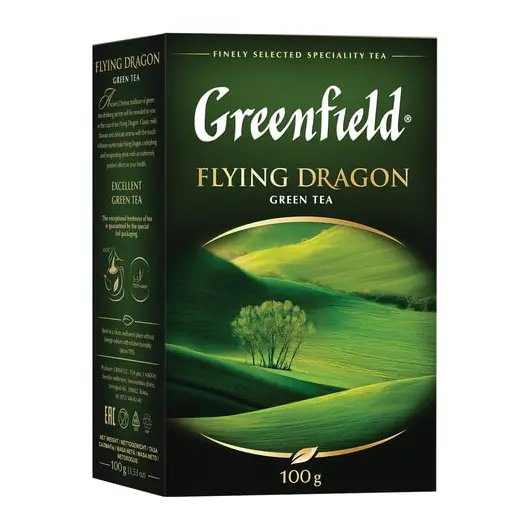Чай GREENFIELD (Гринфилд) &quot;Flying Dragon&quot;, зеленый, листовой, 100 г, 0357, фото 1