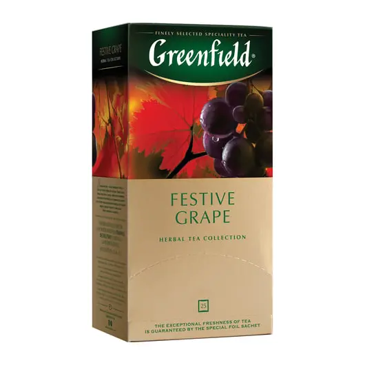 Чай GREENFIELD (Гринфилд) &quot;Festive Grape&quot; (&quot;Праздничный виноград&quot;), фруктовый, 25 пакетиков в конвертах по 2 г, 0522-10, фото 1
