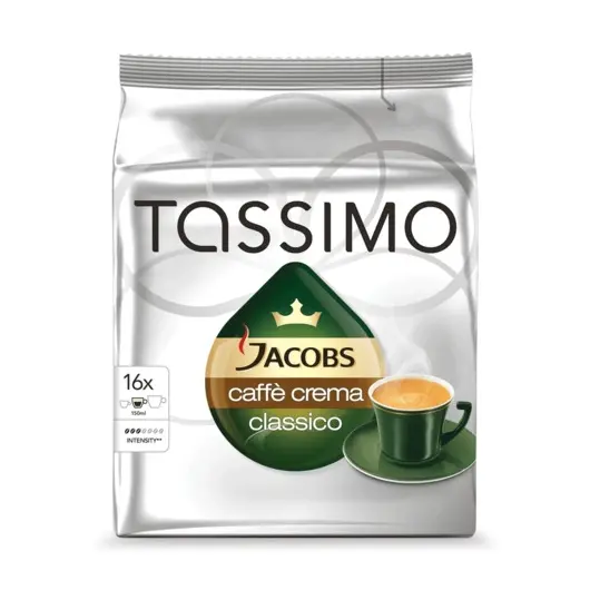 Капсулы для кофемашин TASSIMO JACOBS &quot;Caffe Crema&quot;, натуральный кофе, 16 шт. х 7 г, фото 2
