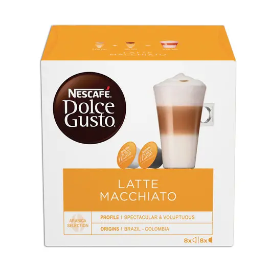 Капсулы для кофемашин NESCAFE Dolce Gusto Latte Macchiato, натуральный кофе 8 шт. х 6,5 г, молочная капсула 8 шт. х 17,8 г, 5219838, фото 4