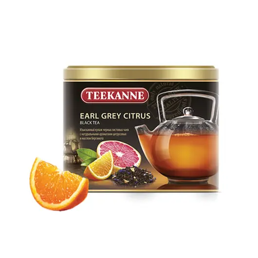 Чай TEEKANNE (Тиканне) &quot;Earl Grey Citrus&quot;, черный, бергамот/цитрус, листовой, 150 г, ж/б, фото 1