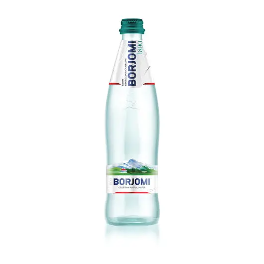 Вода ГАЗИРОВАННАЯ минеральная BORJOMI (БОРЖОМИ), 0,33 л, стеклянная бутылка, фото 1