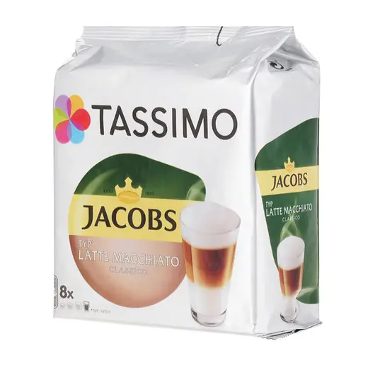 Капсулы для кофемашин TASSIMO JACOBS &quot;Latte Macchiato&quot;, натуральный кофе 8 шт. х 8 г, молочные капсулы 8 шт. х 21,7 г, фото 3