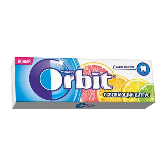 Жевательная резинка ORBIT (Орбит) &quot;Освежающий цитрус&quot;, 10 подушечек, 13,6 г, 46177872, фото 1