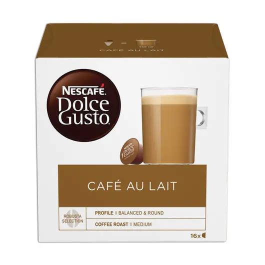Капсулы для кофемашин NESCAFE Dolce Gusto &quot;Cafe au lait&quot;, натуральный кофе с молоком, 16 шт. х 10 г, 12148061, фото 4