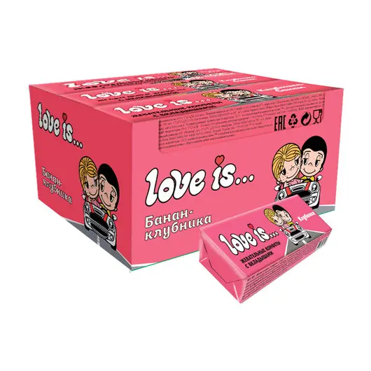 Жевательная конфета LOVE IS со вкусом Клубники, 25 г, 70292, фото 2