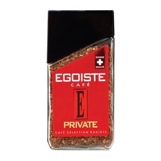 Кофе растворимый EGOISTE &quot;Private&quot;, сублимированный, 100 г, 100% арабика, стеклянная банка, EG10009006, фото 1