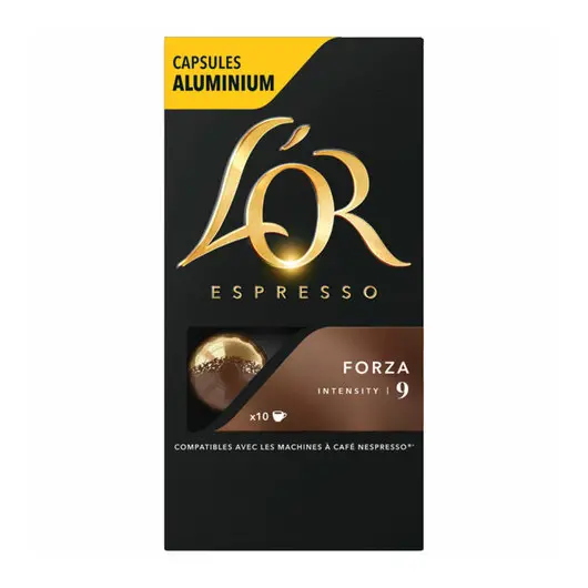 Кофе в алюминиевых капсулах L&#039;OR Espresso Forza для кофемашин Nespresso, 10шт*52г, ш/к 57934, 4028605, фото 4