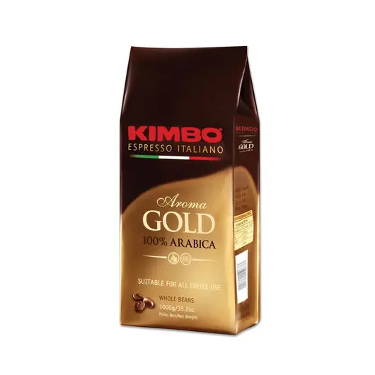 Кофе в зернах KIMBO &quot;Aroma Gold Arabica&quot; (Кимбо &quot;Арома Голд Арабика&quot;), натуральный, 1000 г, вакуумная упаковка, фото 1
