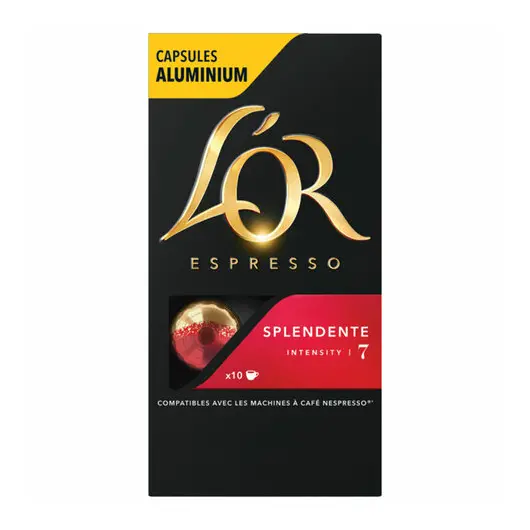 Кофе в алюминиевых капсулах L&#039;OR Espresso Splendente для кофемашин Nespresso, 10шт*52г, ш/к 57910, 4028604, фото 5