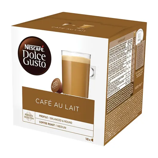 Капсулы для кофемашин NESCAFE Dolce Gusto &quot;Cafe au lait&quot;, натуральный кофе с молоком, 16 шт. х 10 г, 12148061, фото 2