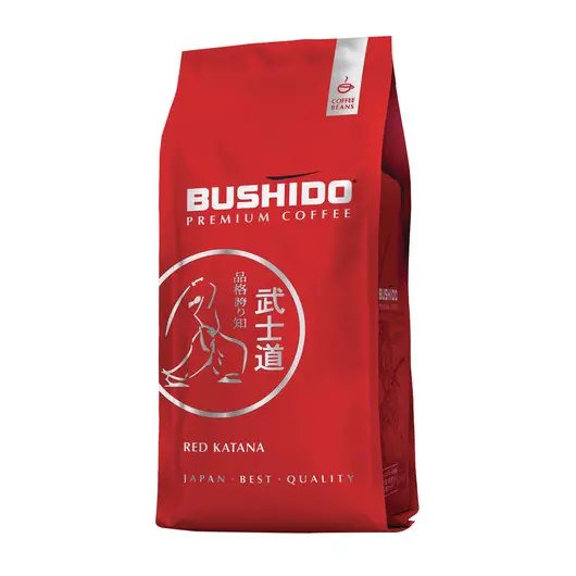 Кофе в зернах BUSHIDO &quot;Red Katana&quot;, натуральный, 1000 г, 100% арабика, вакуумная упаковка, BU10004007, фото 1