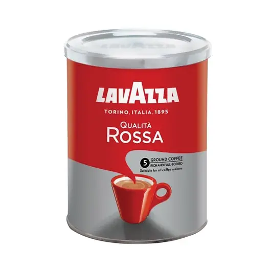 Кофе молотый LAVAZZA (Лавацца) &quot;Qualita Rossa&quot;, натуральный, 250 г, жестяная банка, 3593, фото 4