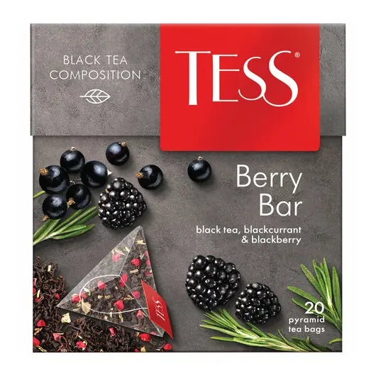 Чай TESS (Тесс) &quot;Berry Bar&quot;, черный с ароматом ежевики и черной смородины, 20 пирамидок по 1,8 г, 0785-12, фото 2