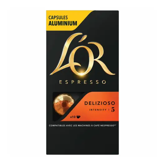 Кофе в алюминиевых капсулах L&#039;OR Espresso Delizioso для кофемашин Nespresso, 10шт*52г, ш/к 72043, 4028608, фото 5