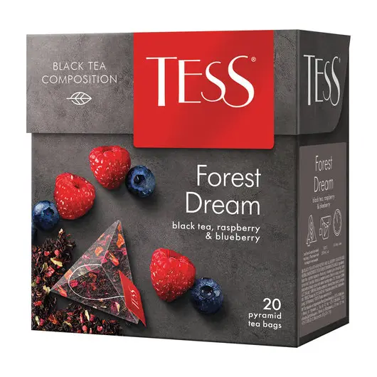 Чай TESS (Тесс) &quot;Forest Dream&quot;, черный с малиной и черникой, 20 пирамидок по 1,8 г, 0784-12, фото 3