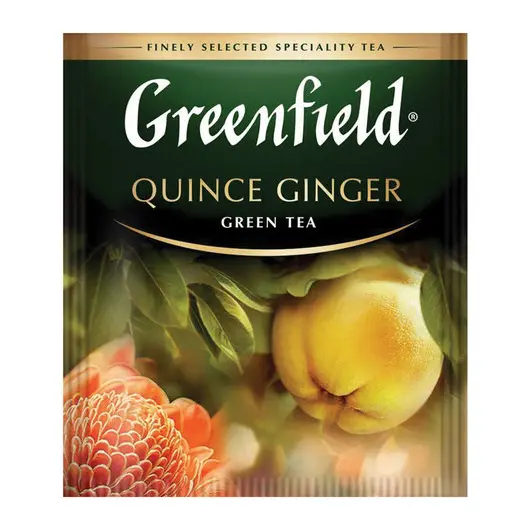 Чай GREENFIELD (Гринфилд) &quot;Quince Ginger&quot;, зеленый, айва-имбирь, 25 пакетиков в конвертах по 2 г, 1388-10, фото 3