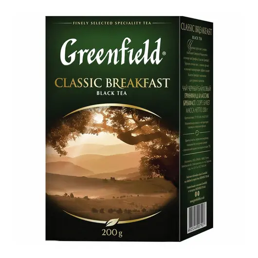 Чай GREENFIELD (Гринфилд) &quot;Classic Breakfast&quot;, черный, листовой, 200 г, картонная коробка, 0792-10, фото 1