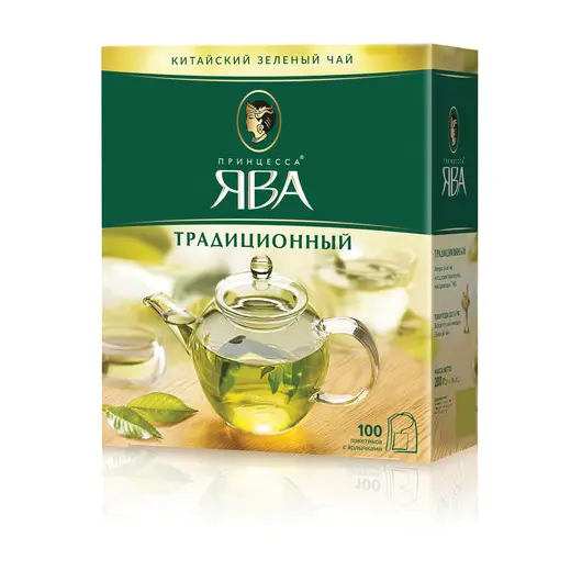 Чай ПРИНЦЕССА ЯВА, зеленый, 100 пакетиков с ярлычками по 2 г, 0880-18, фото 3
