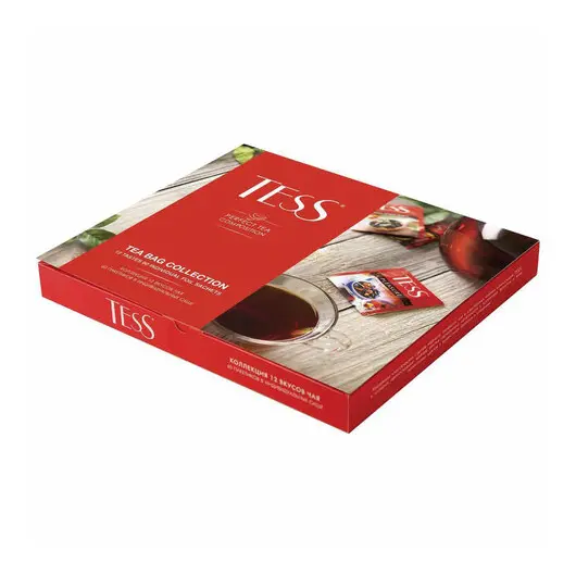 Чай TESS (Тесс), НАБОР 60 пакетиков (12 видов по 5 шт), 103 г, картонная коробка, 1175-12-3, фото 2