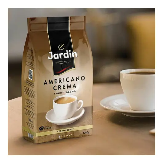 Кофе в зернах JARDIN (Жардин) &quot;Americano Crema&quot;, натуральный, 1000г, вакуумная упаковка, ш/к 10903, 1090-06-Н, фото 5